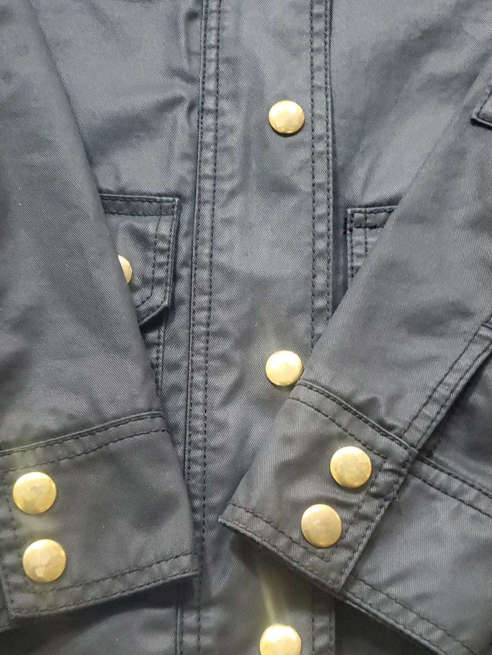 J.Crew PXS Black Utility Jacket w/Brass Hardware Very Good Condi.